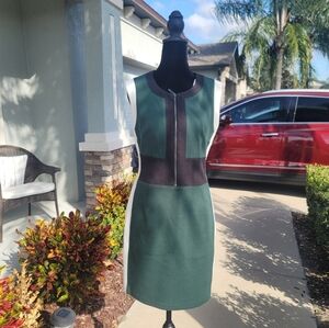 Elegant Green and Black Midi Dress